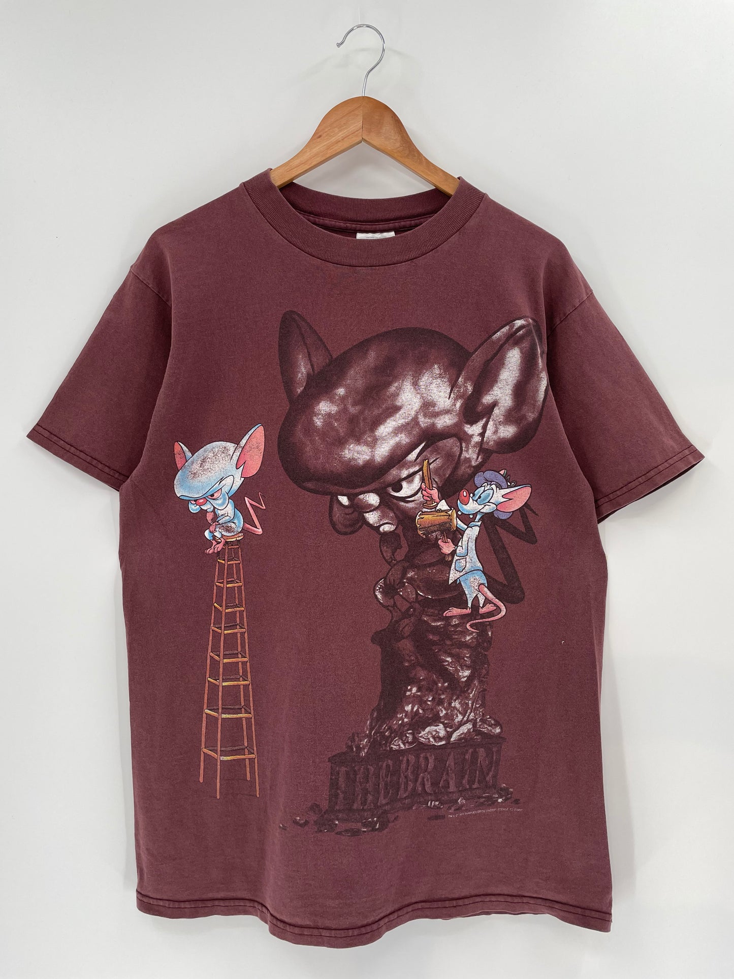 1995 LOONEY TUNES PINKY & THE BRAIN Size M Vintage T-Shirts / K1574