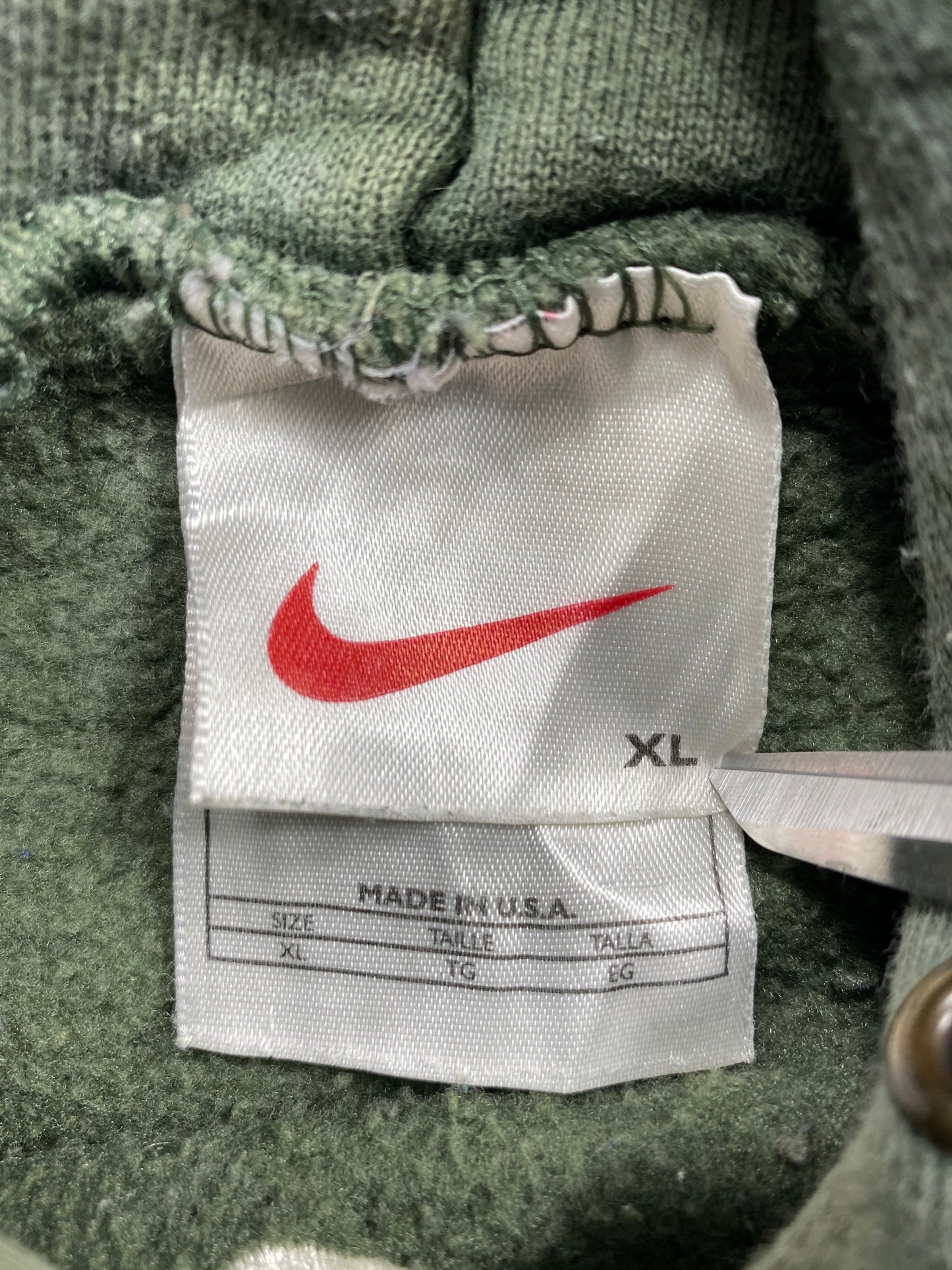 90’s NIKE Center Swoosh Made in USA Size XL Vintage Hoodie Sweat-shirt / 7052