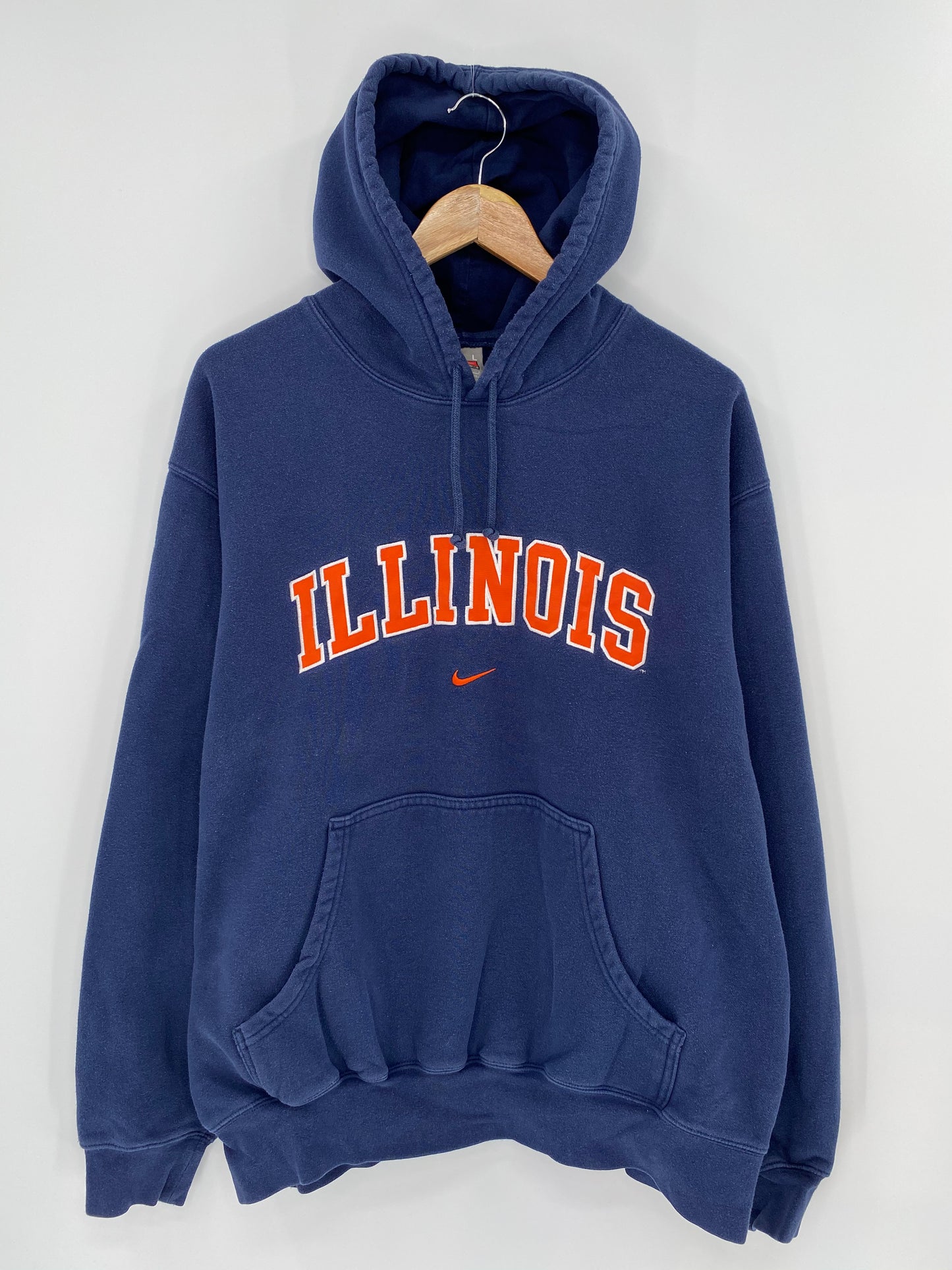 00’ NIKE ILLINOIS Size L Vintage Hoodie Sweat-shirt /9121