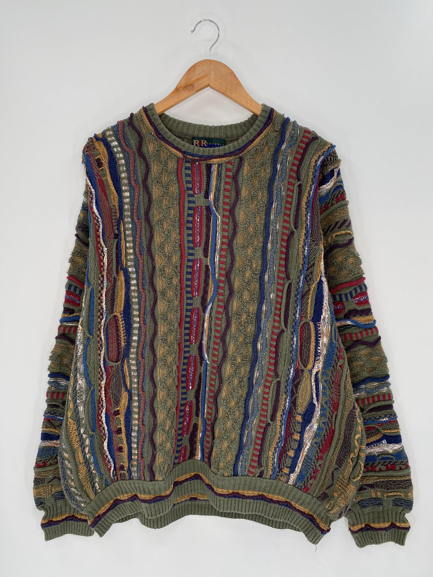 Vintage 3D Coogi-Style Size XXL Knit Sweater / 8711
