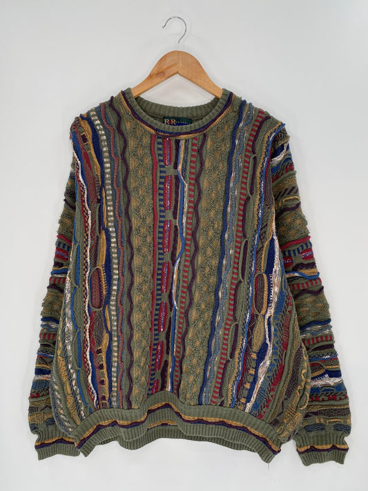 Vintage 3D Coogi-Style Size XXL Knit Sweater / 8711