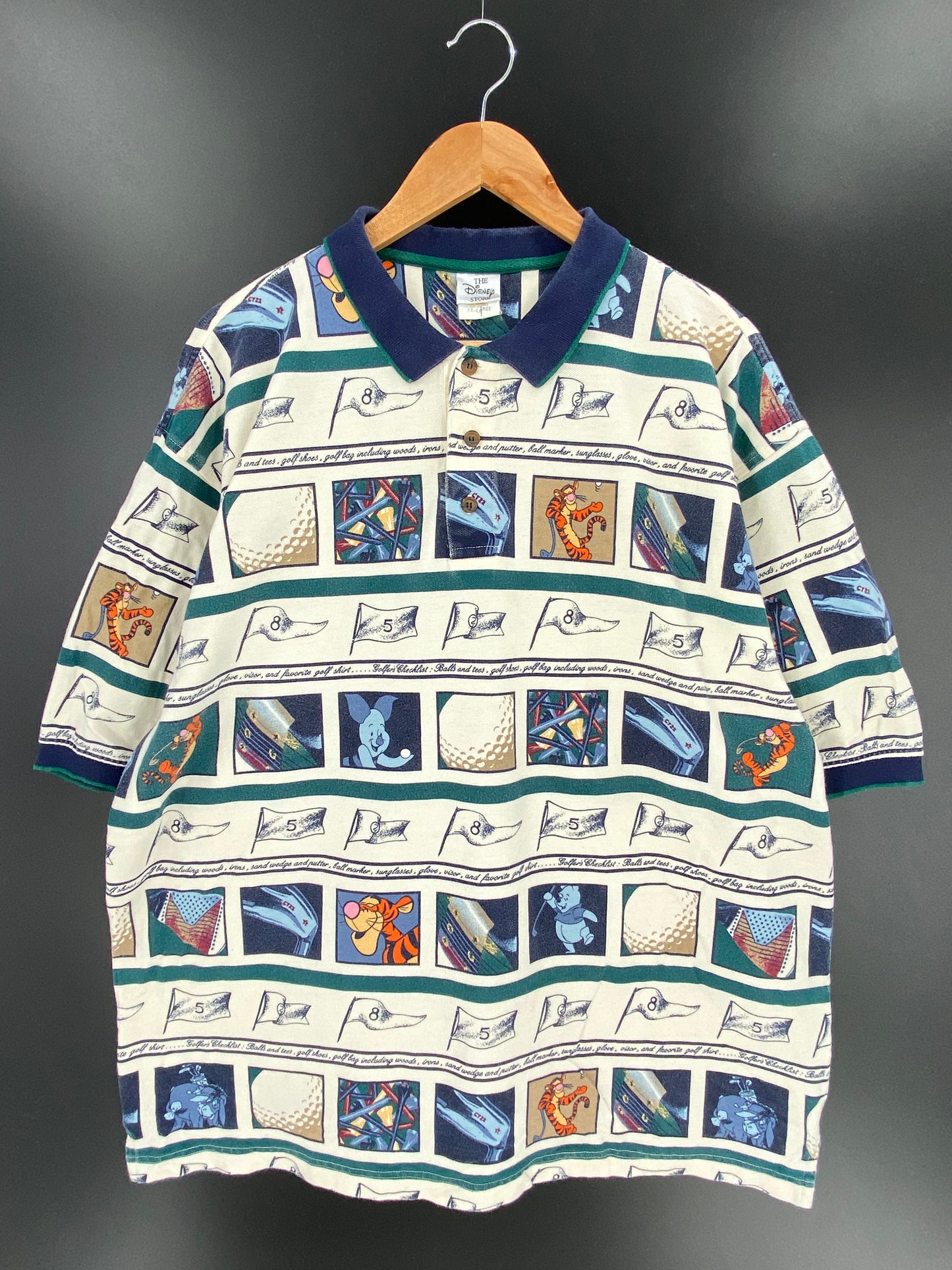 00’ DISNEY TIGHER Size XXL Vintage Polo-Shirt / 9276