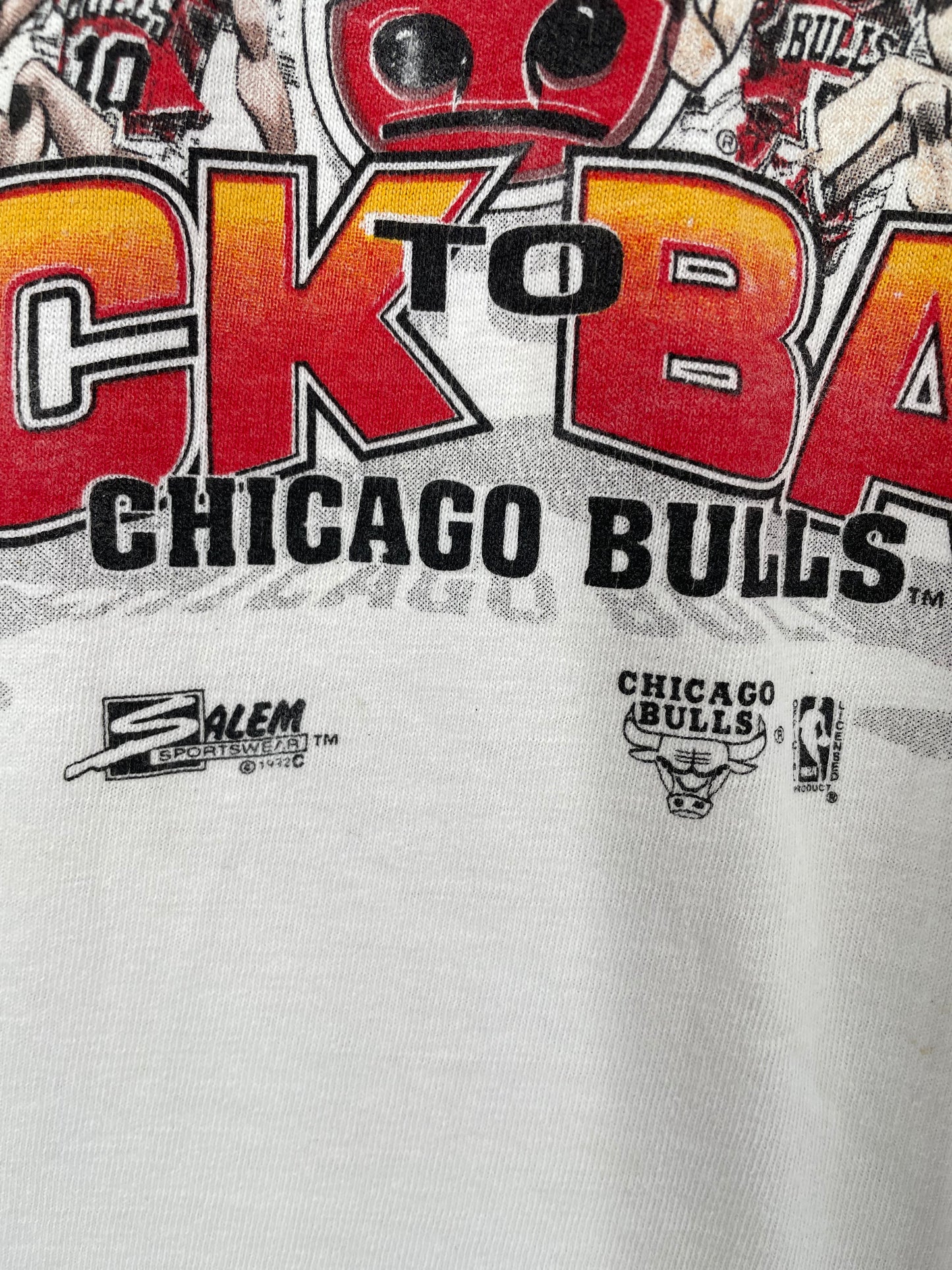 1991’ CHICAGO BULLS  Made in USA Size XL Vintage NBA T- Shirt / K2903