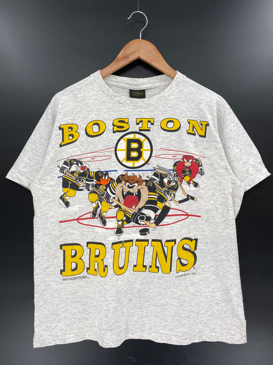 1993 BOSTON BRUINS TAZ  Made in USA Size L Vintage T-Shirts / K3827