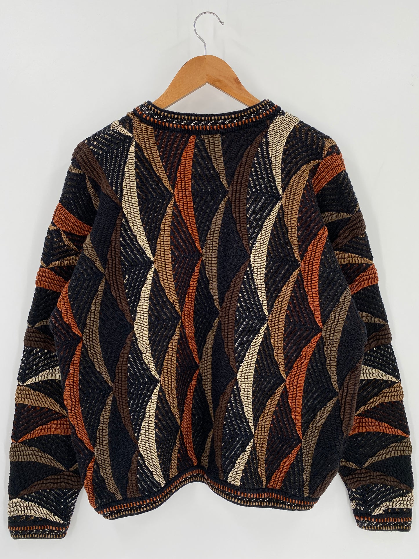 Vintage 3D Coogi-Style Size XL Knit Sweater / 9775