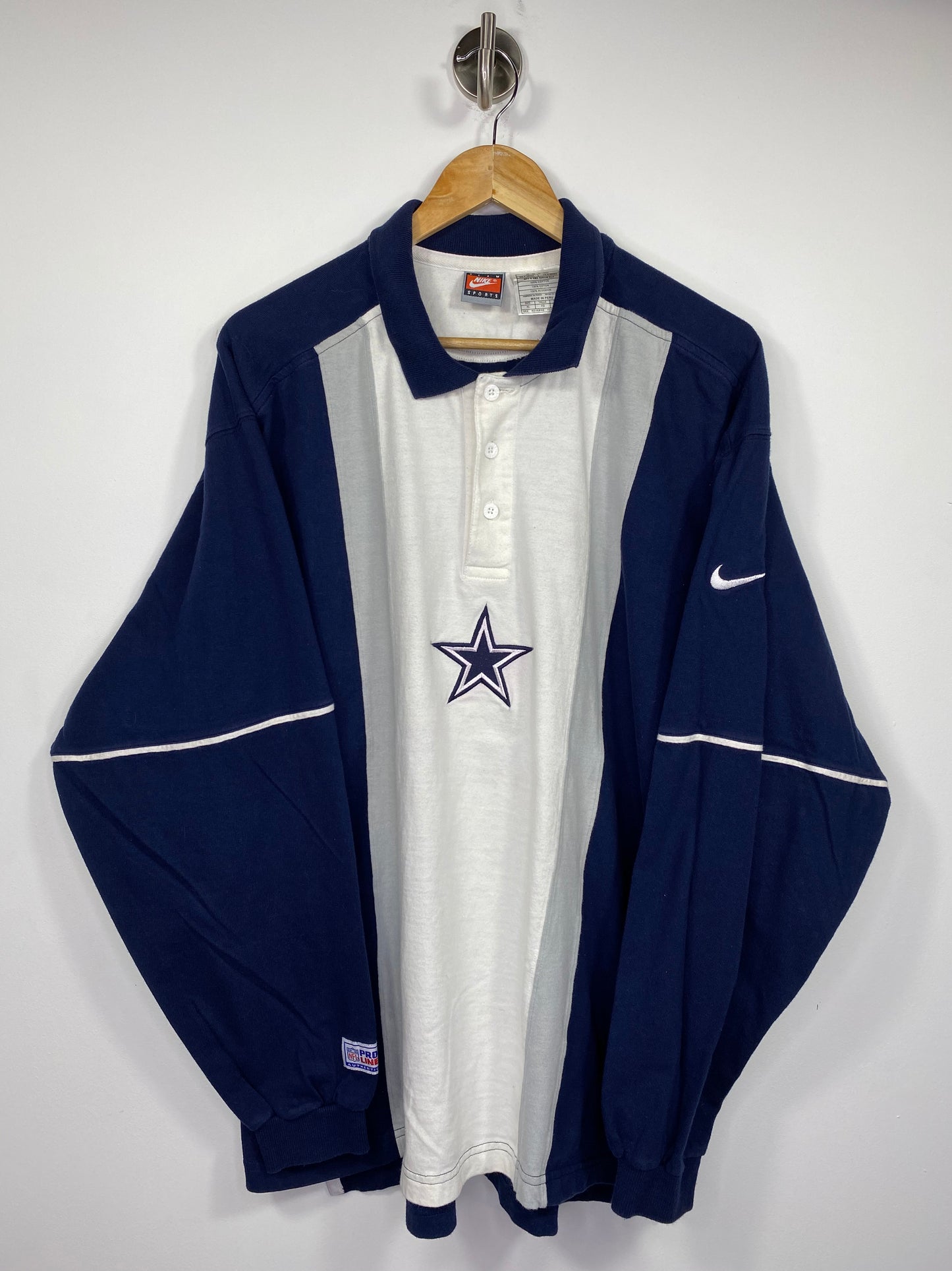 90’s NIKE x COWBOYS Vintage NFL Long Sleeve Polo-Shirt / 5200