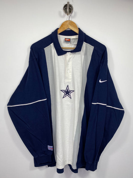 90’s NIKE x COWBOYS Vintage NFL Long Sleeve Polo-Shirt / 5200