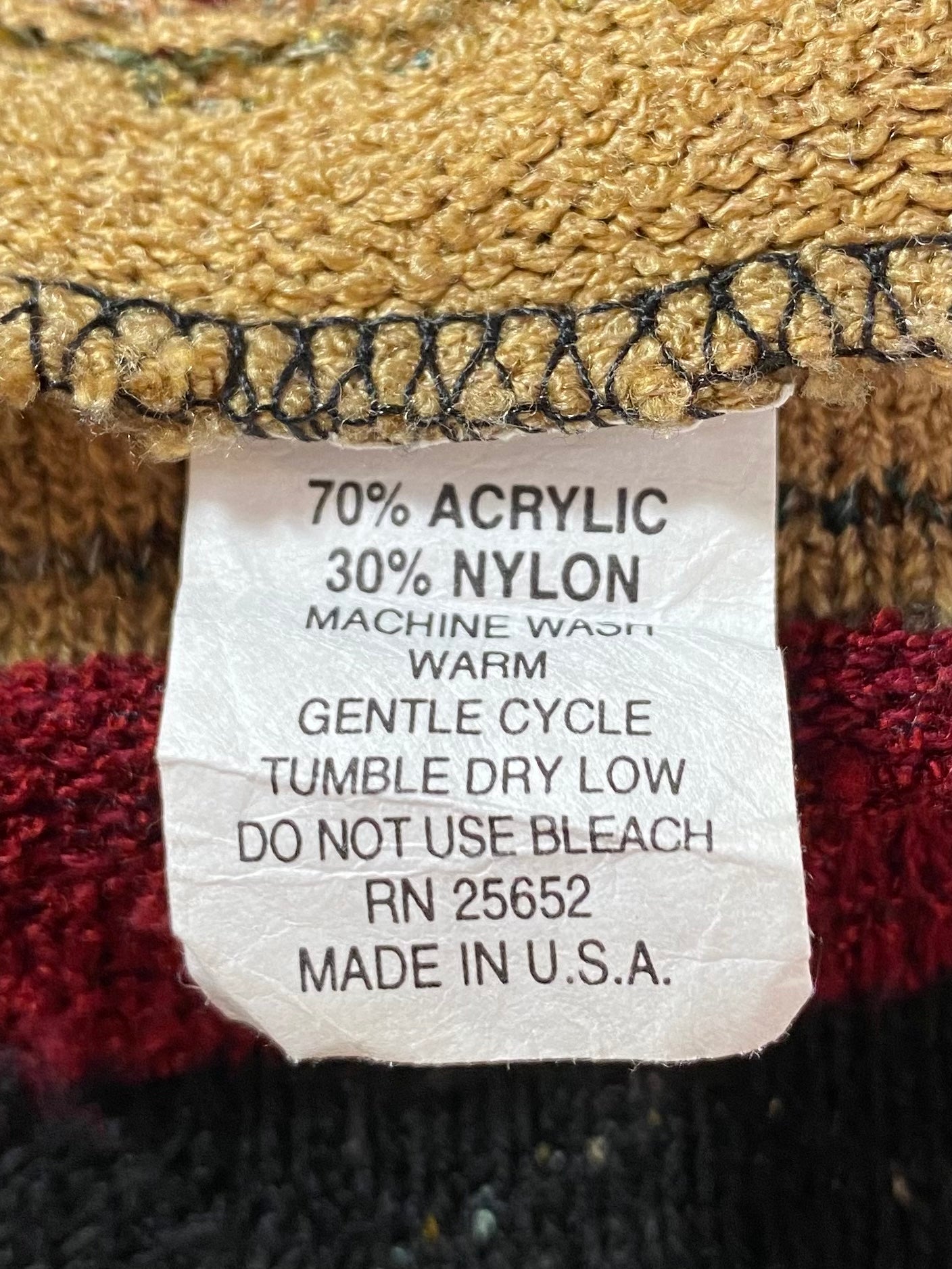 Vintage 3D Coogi-Style Made in USA Size XXL Knit Sweater / 9452
