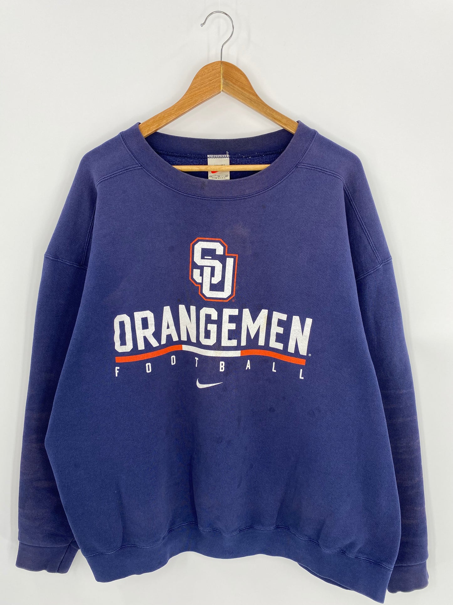 90’s NIKE Syracuse Orange Football Made in USA Size XL Vintage Sweat-shirt / 7164
