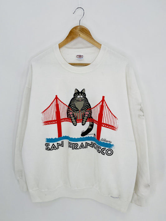 .90's CRAZY SHIRTS SAN FRANSISCO Made in USA Size XXL Vintage Sweat-shirt / A7954