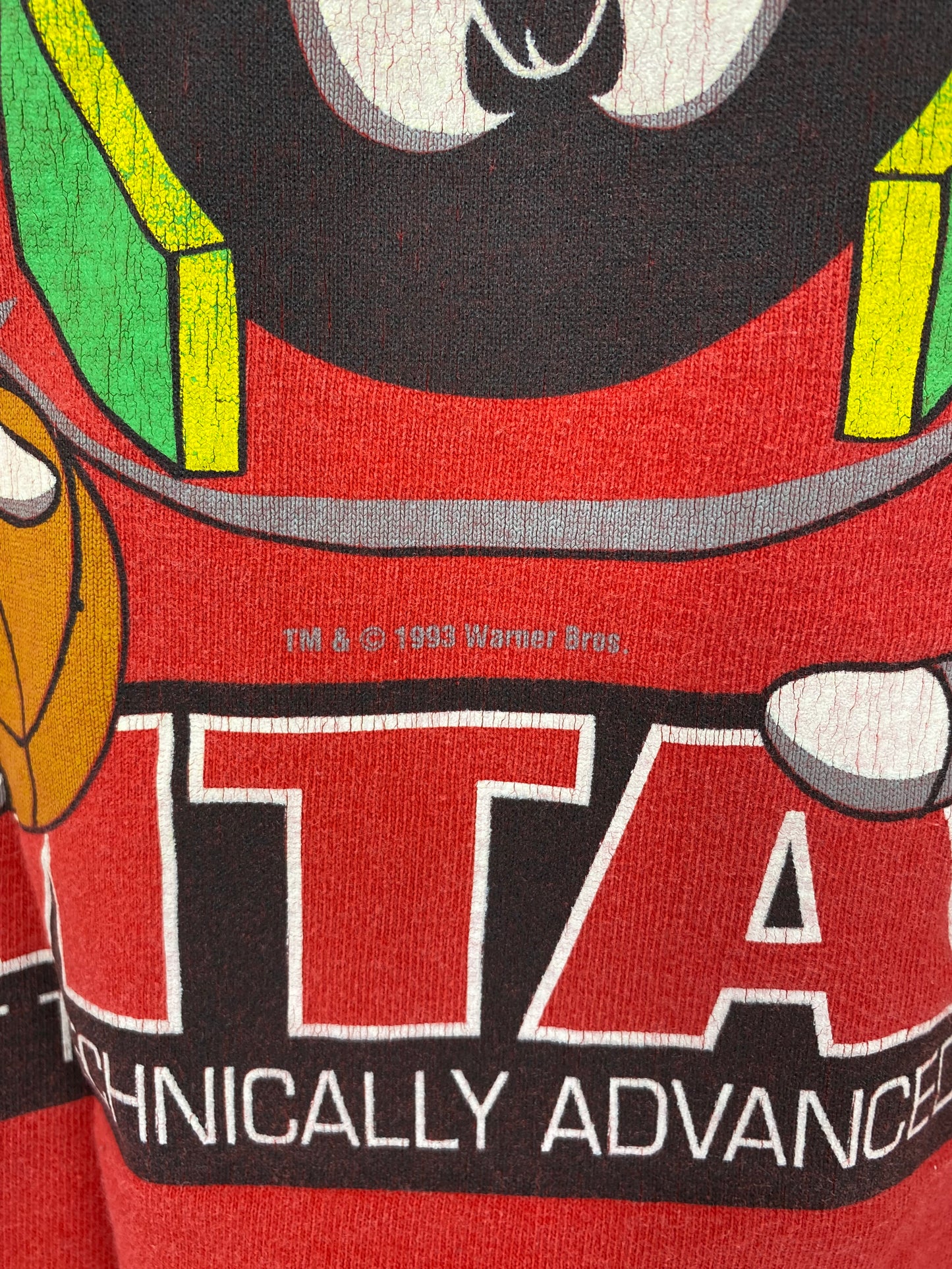 1993 LOONEY TUNES MARVIN THE MARTIAN Made in USA Size XL Vintage Hoodie Long Sleeve T-shirt / K4071