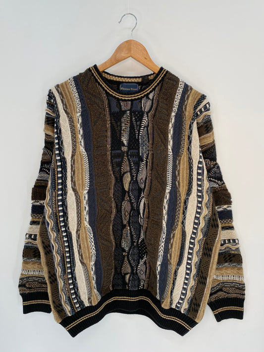 Vintage 3D Coogi-Style Size XL Knit Sweater / 8984