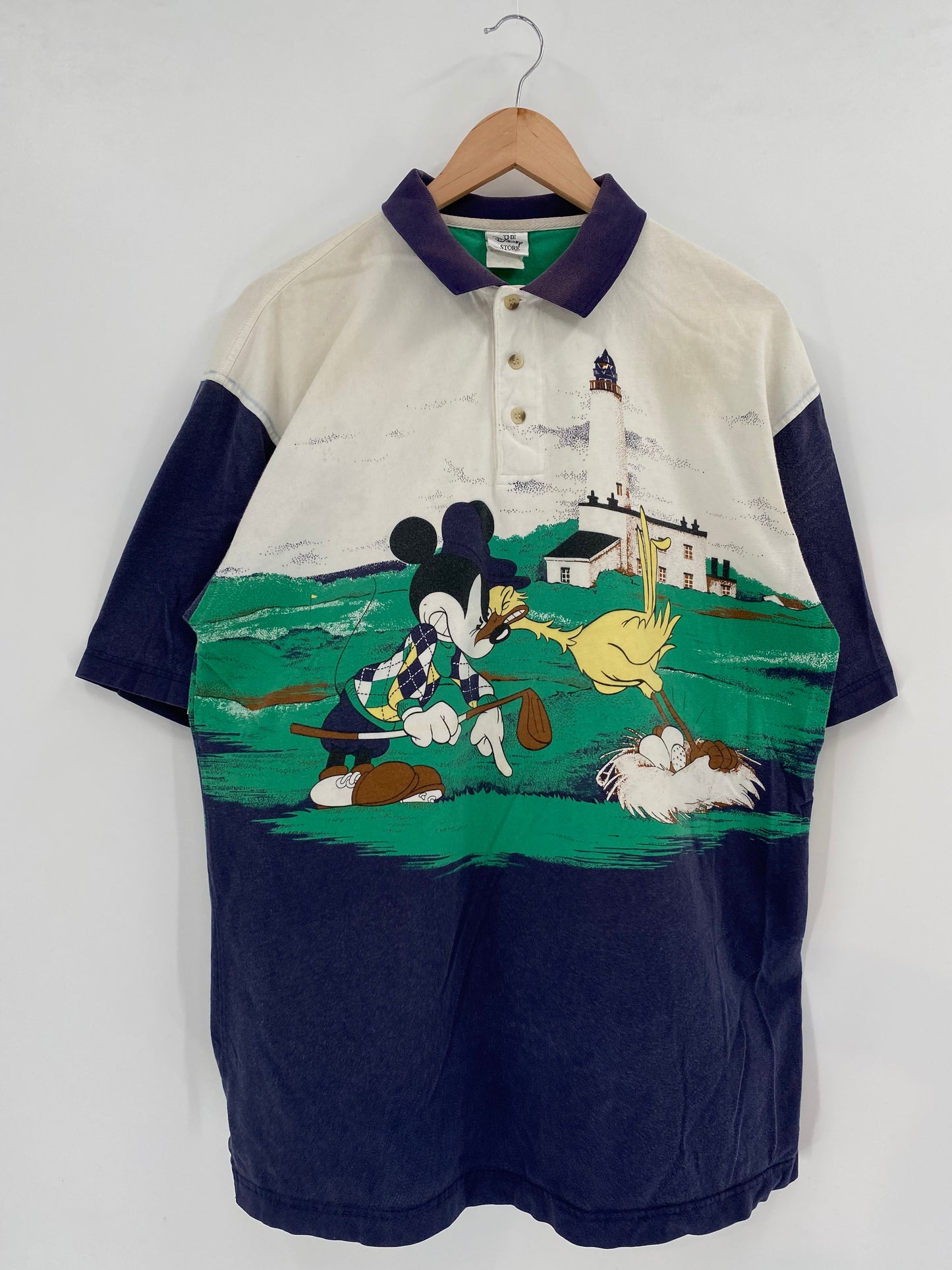 00' DISNEY MICKEY Size L Vintage Polo -Shirt / A3833
