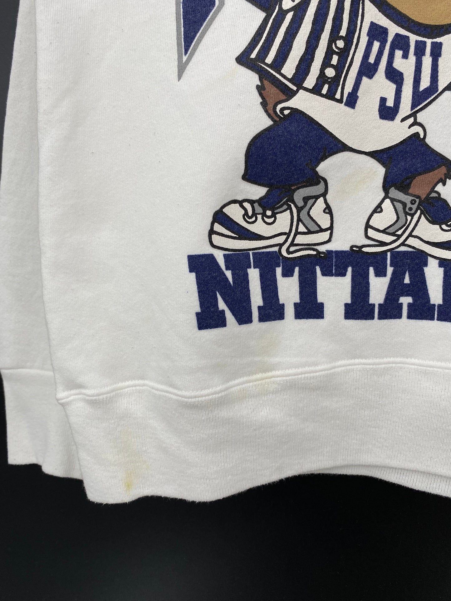 1993 PENN STATE x LOONEY TUNES TAZ BUGS BUNNY Made in USA Size L Vintage College Sweat-shirt / E4741S