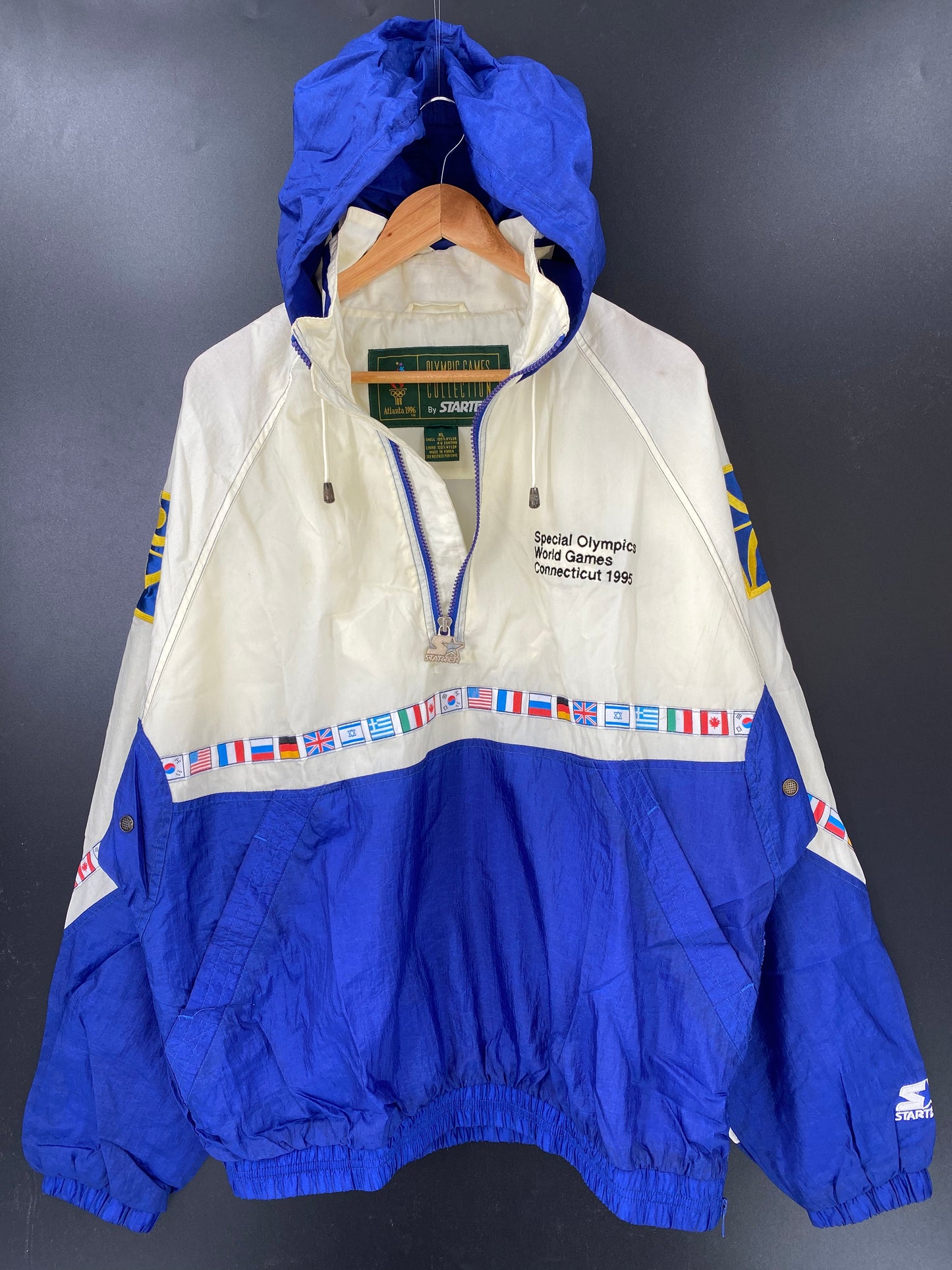 1996 STARTER x Atlanta Olympic 1995 SPECIAL OLYMPICS WORLD GANES Size XL Nylon-Jacket / K4015