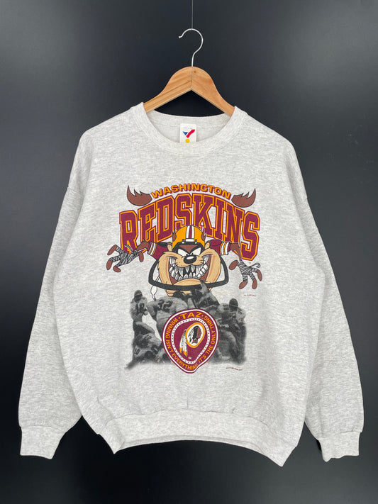 1992 LOONEY TUNES TAZ REDSKINS Made in USA Size XL Vintage NFL Sweat-shirt / K102