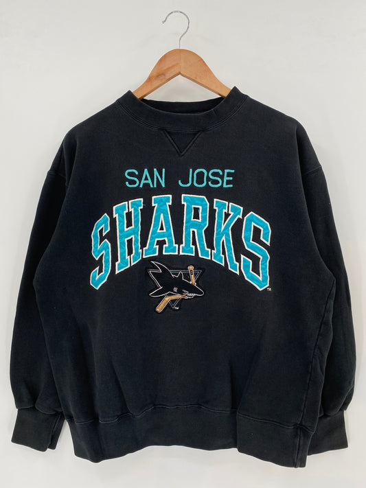 90’s SAN JOSE SHARKS Size L NHL Sweat-Shirt / K3394