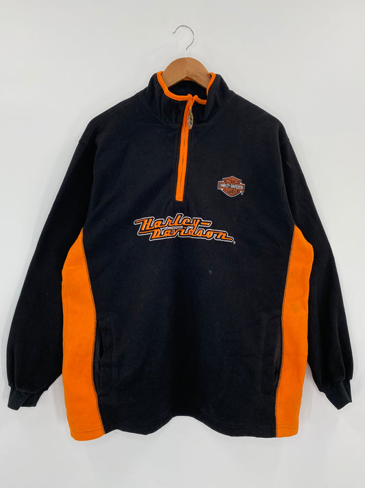 Vintage HARLEY DAVIDSON Approx. Size XL Half Zip Sweat-shirt / K3975