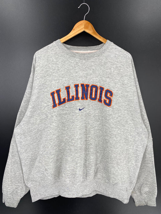 00’ NIKE ILLINOIS Size XL Vintage Sweat-Shirts / K340