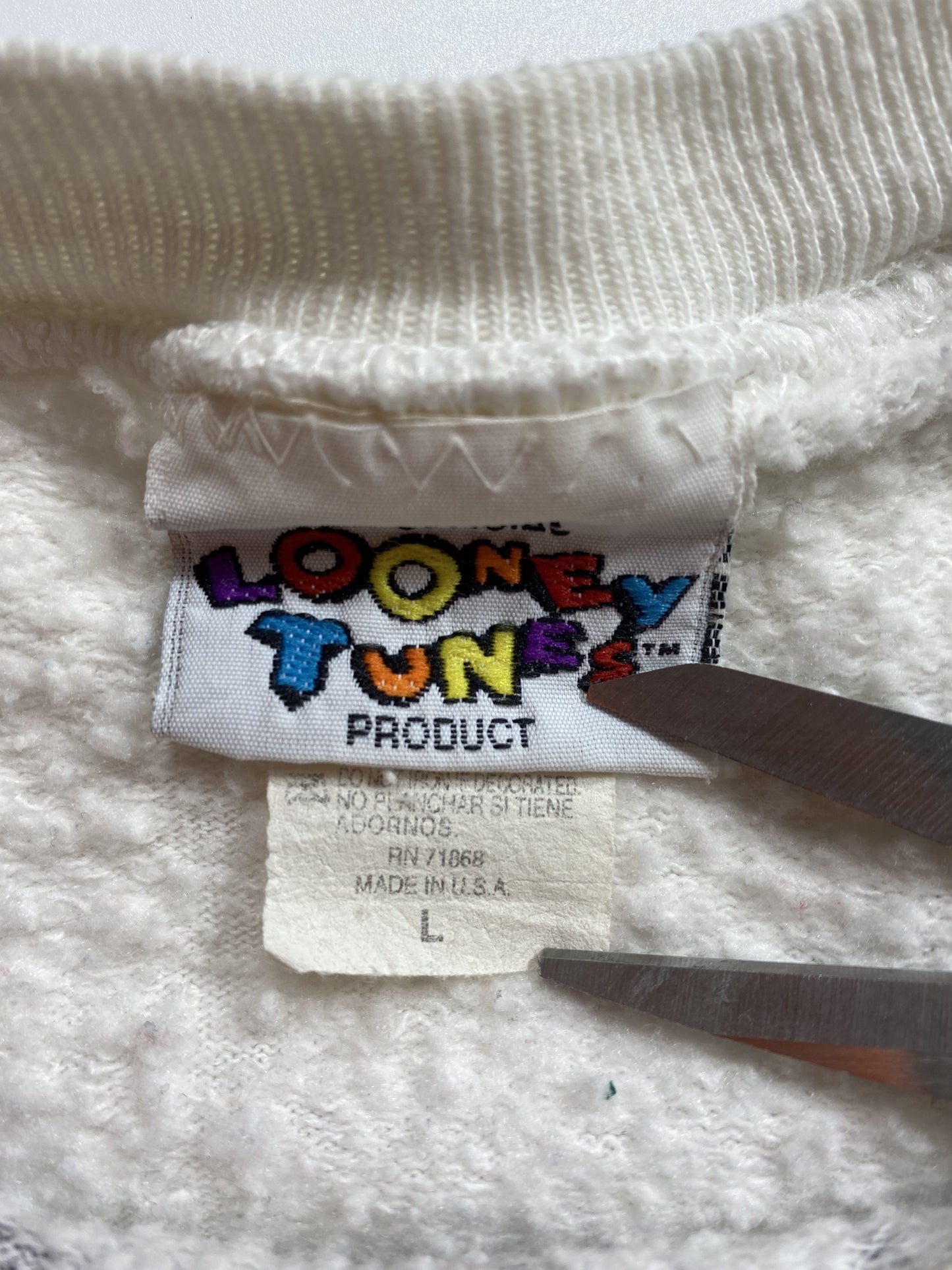 1998' LONNEY TUNES TAZ Made in USA Size L Vintage Sweat-shirt / K5789