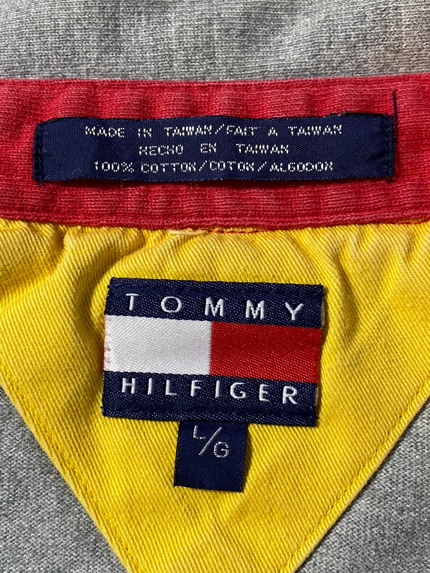 TOMMY HILFIGER Size L Vintage Long Sleeve Polo-Shirt / 9160