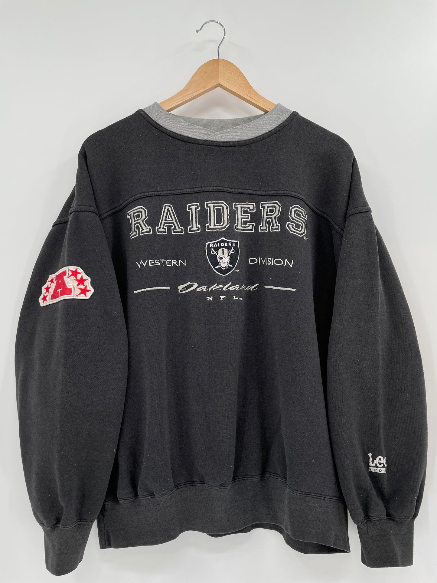90’s Oakland Raiders Size L Vintage NFL Sweat-shirt / K1443