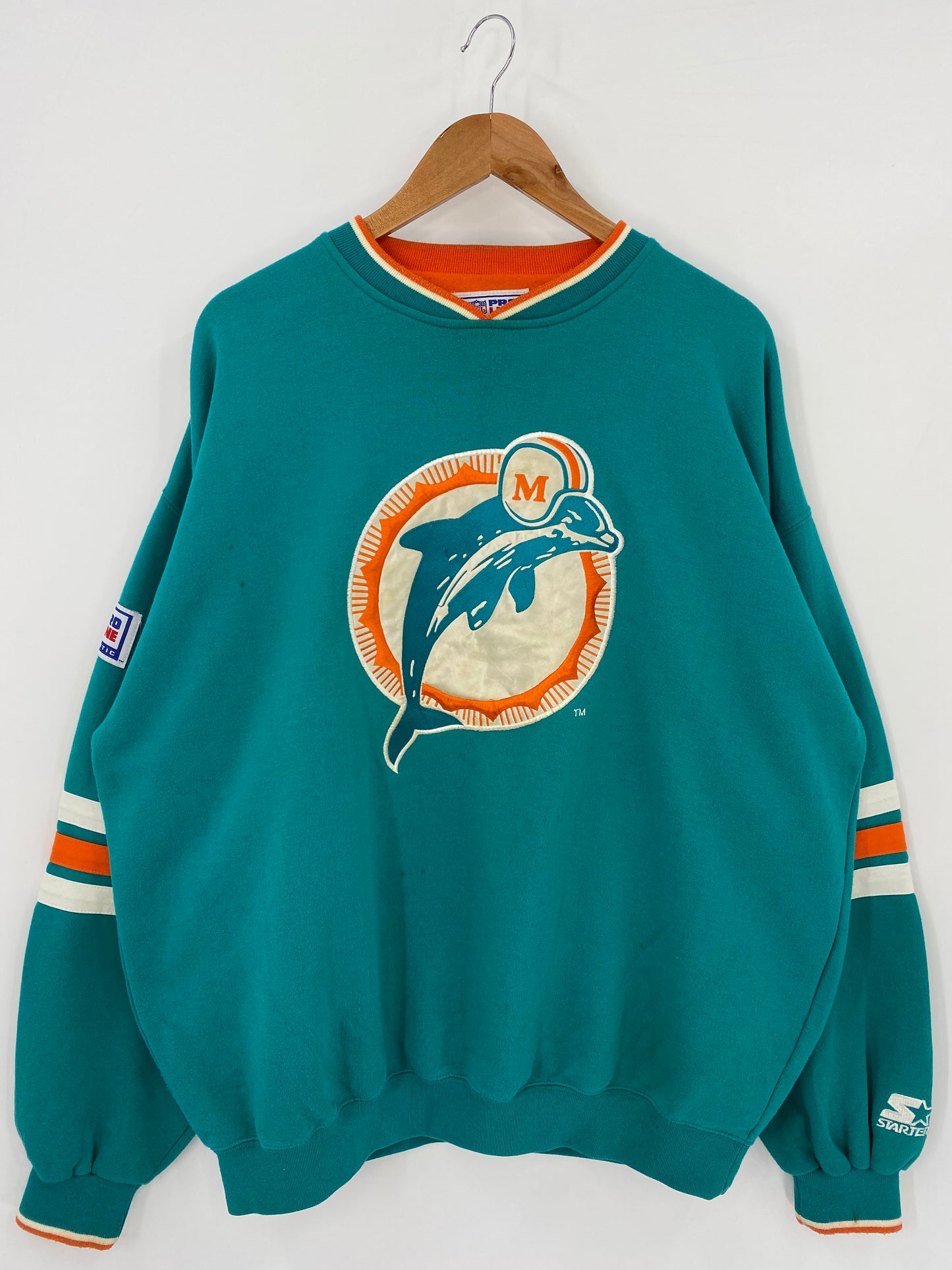 90’s STARTER x MIAMI DOLPHINS Size XL Vintage NFL Sweat-Shirts / K3778
