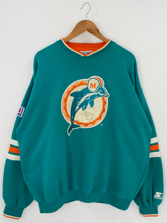 90’s STARTER x MIAMI DOLPHINS Size XL Vintage NFL Sweat-Shirts / K3778