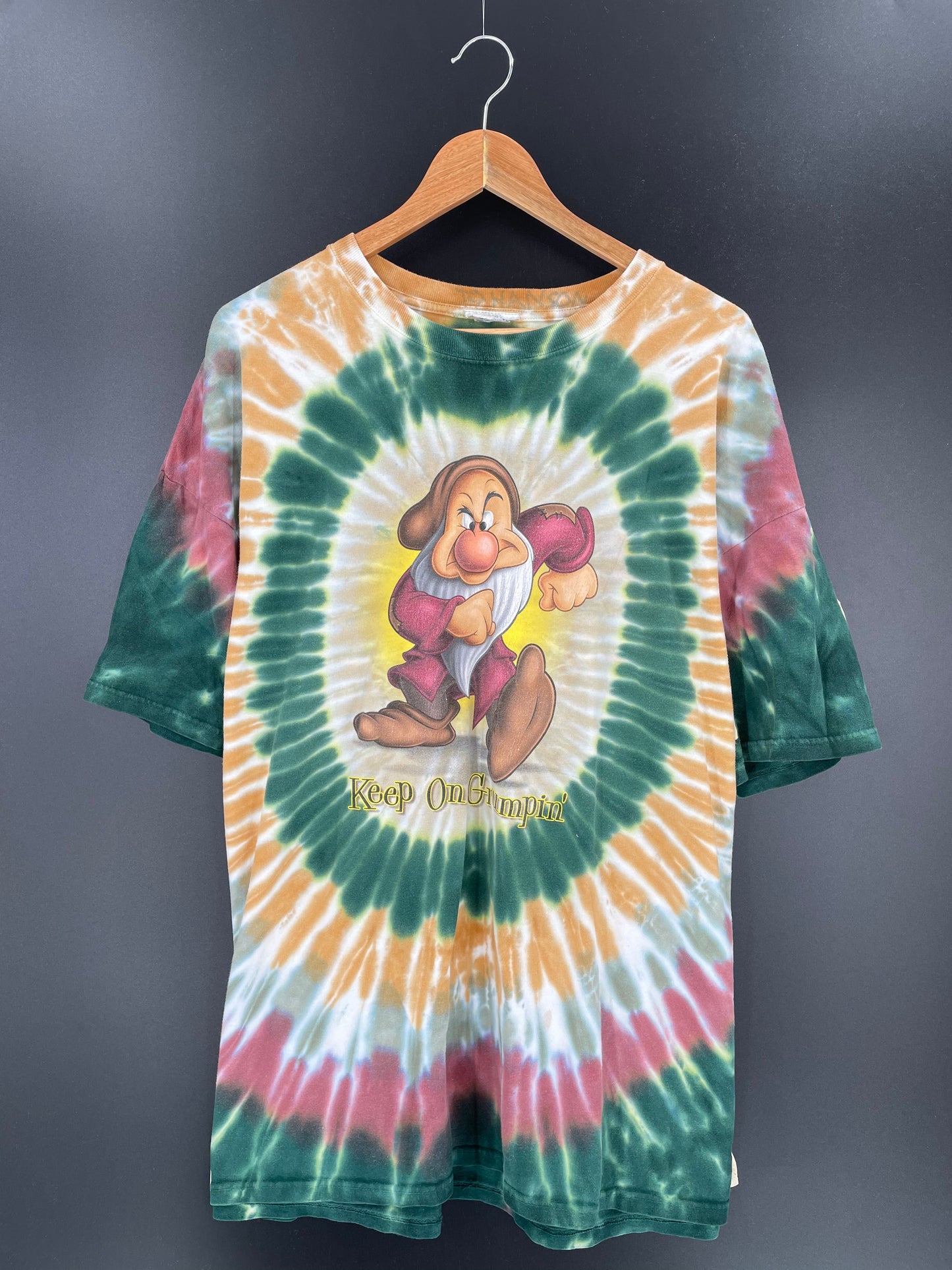 DISNEY GRUMPIN TIE-DYE Size No Tag (Approx. XXL) Vintage T-Shirt / 9230