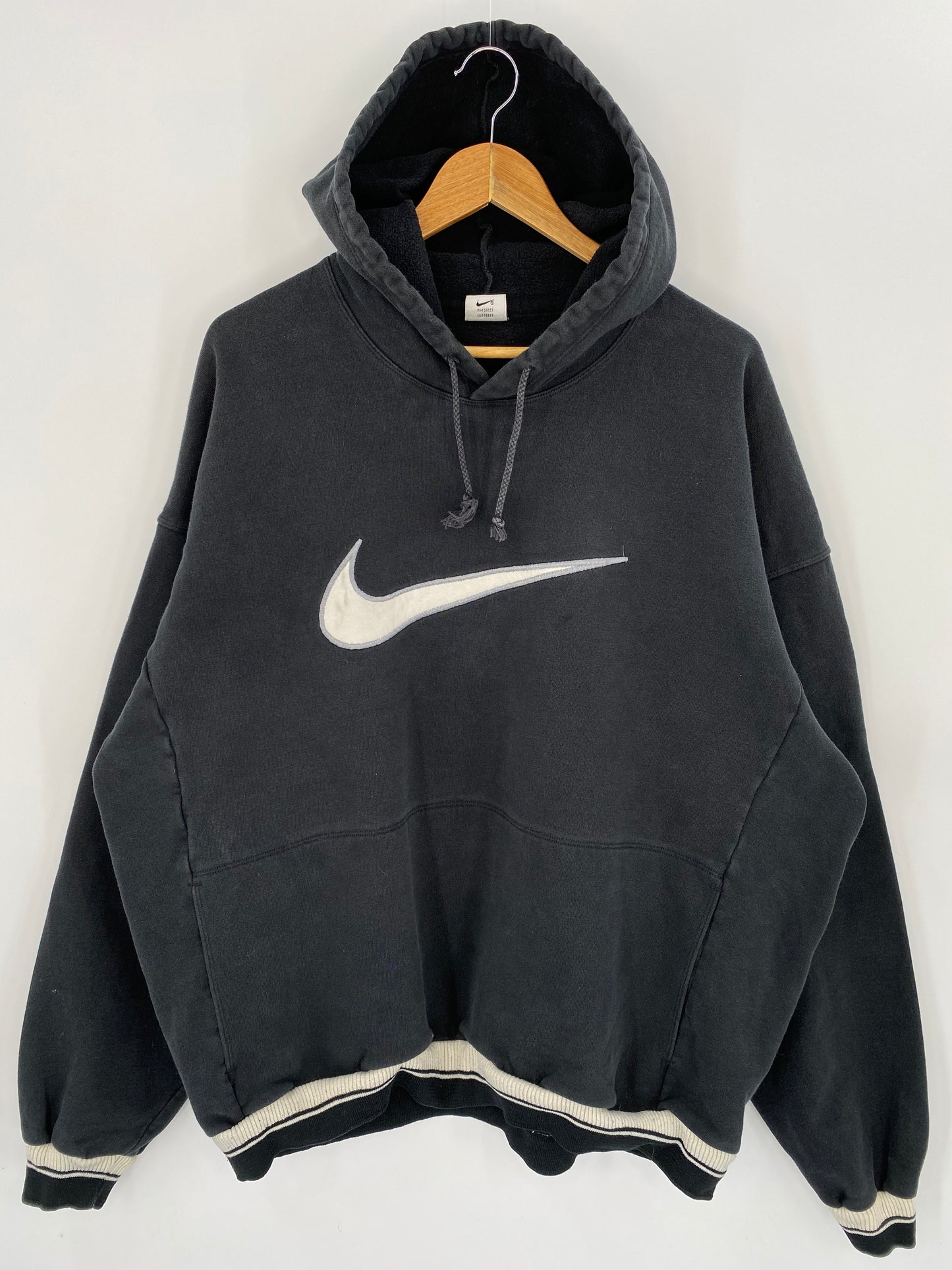 90’s NIKE Center Logo Size Approx. XXL Vintage Hoodie Sweat-shirt / 7632