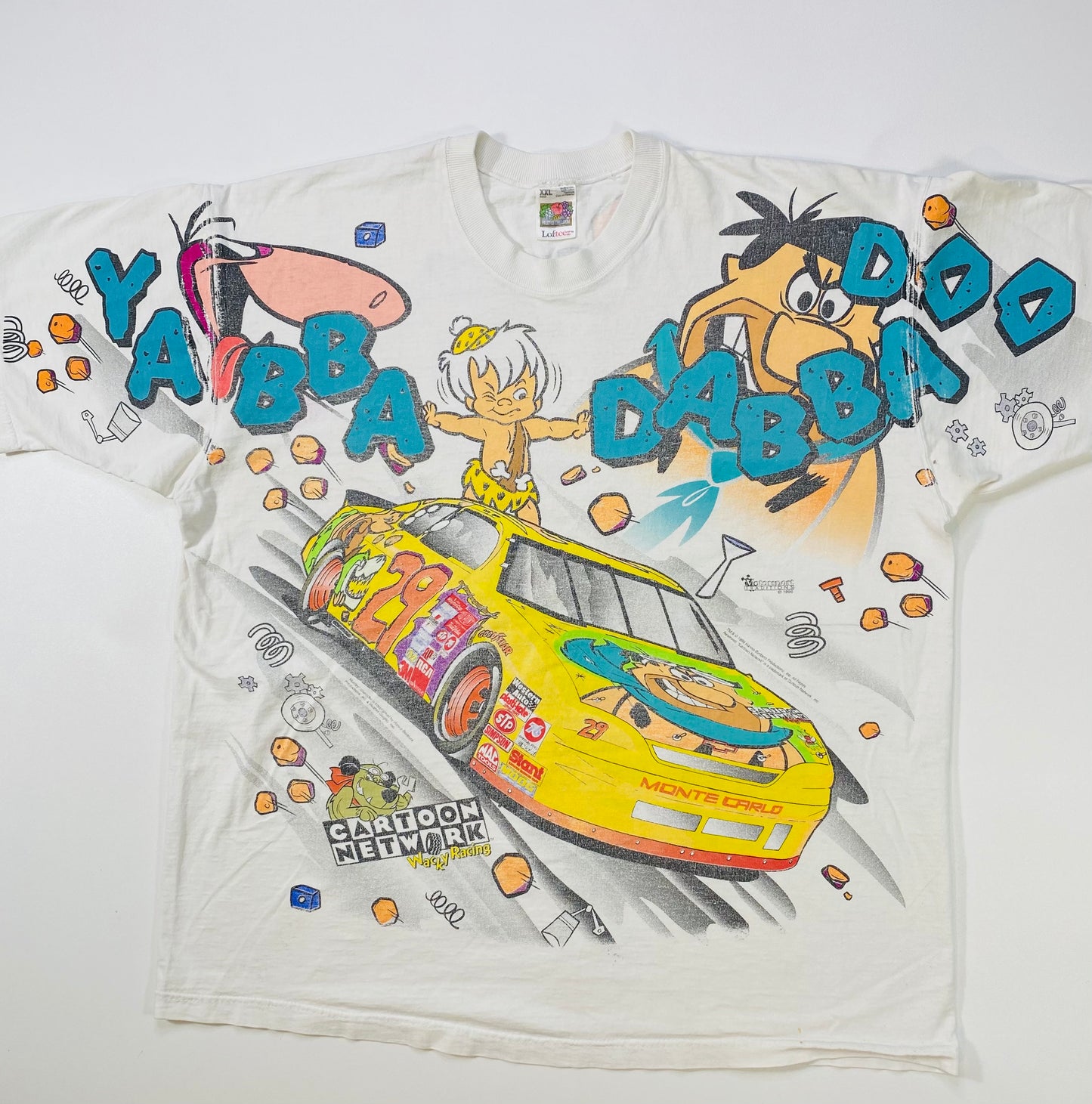 90’s The Flintstones  Made in USA Size XXL Vintage Racing T-shirts / 6276