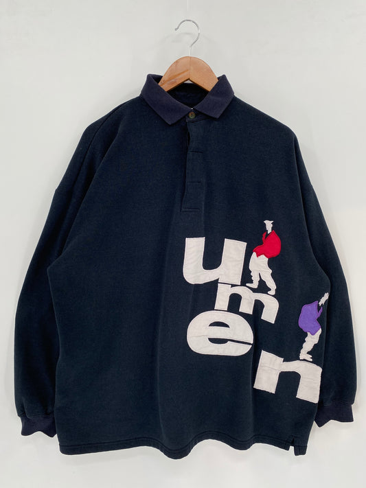 90’s STUDIO UMEN Size XL Vintage Button Up Sweat-shirt / K2438