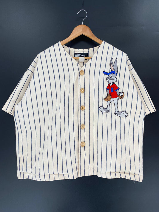 1992 LOONEY TUNES BUGGS BUNNY Size No tag(Approx.XL-XXL) Short Sleeve Shirt / E1235