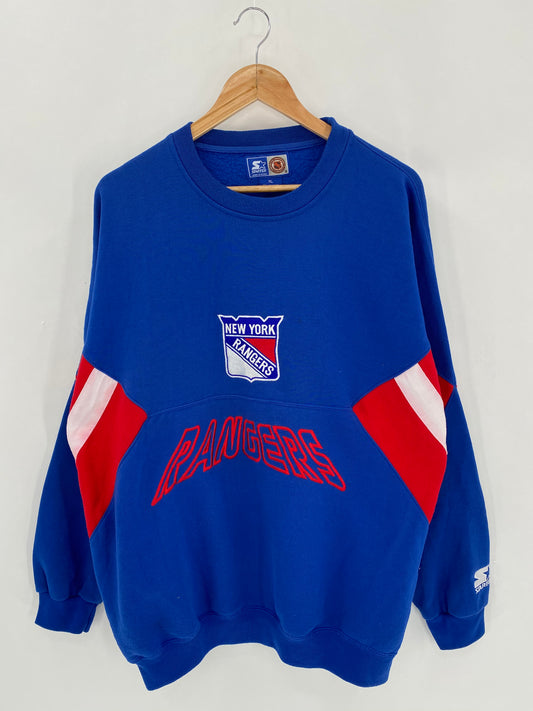 90’s STARTER RANGERS Size XL Vintage NHL Sweat-Shirt  / 6445