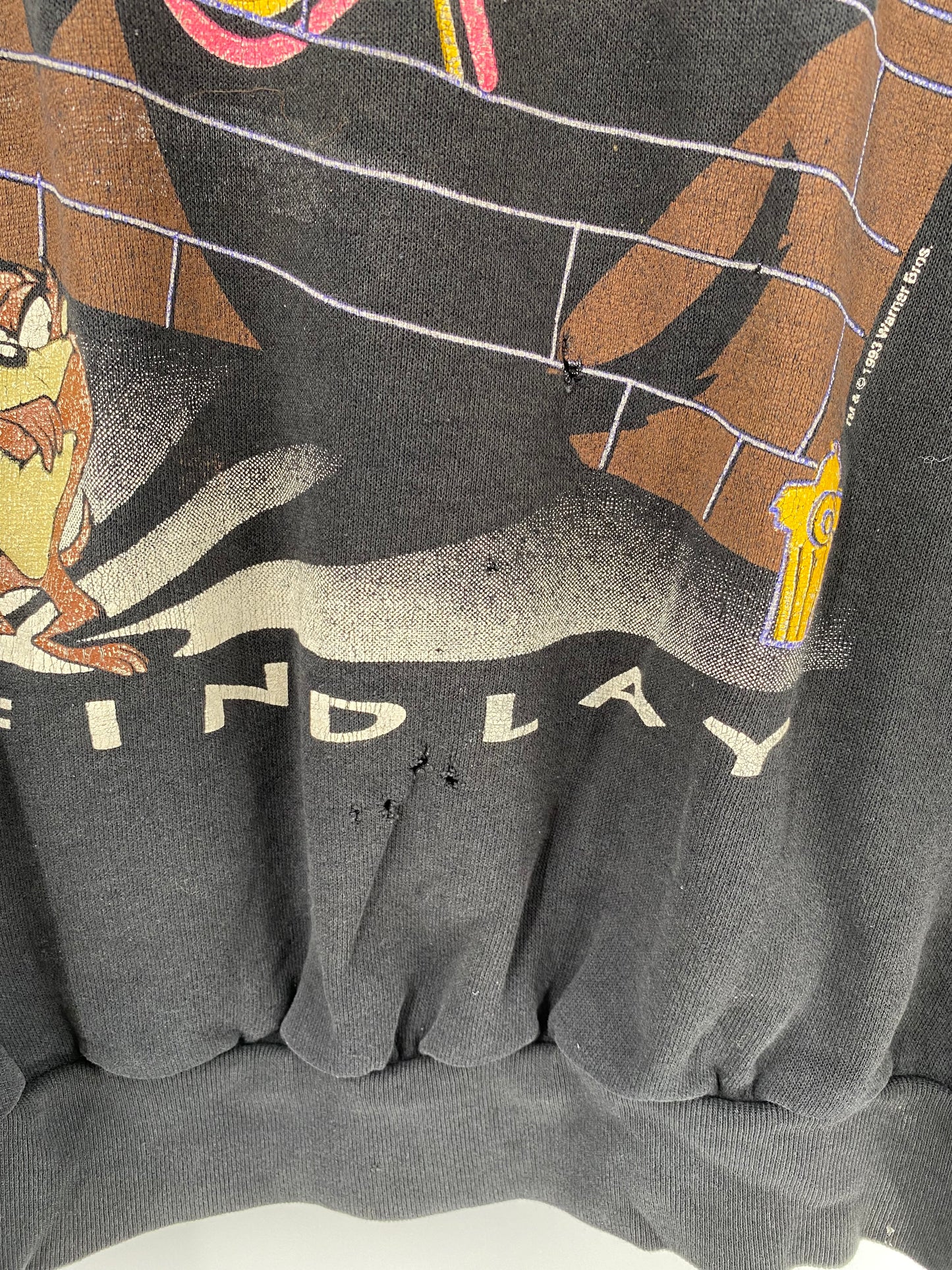 1993 LOONEY TUNES TAZ MADE IN USA Size XL Vintage Sweat-shirt / K405