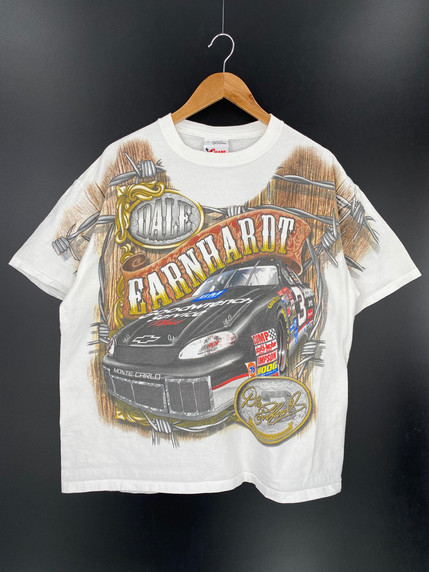 00’ NASCAR EARNHARDT Made in USA Size L Vintage Racing T-shirt / 8570