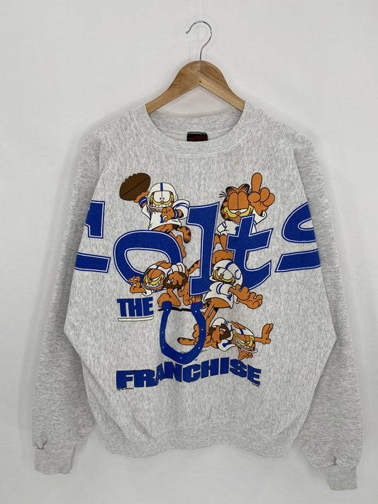 1994 Garfield x Colts  Made in USA Size XL Vintage Sweat-shirt  / K5384