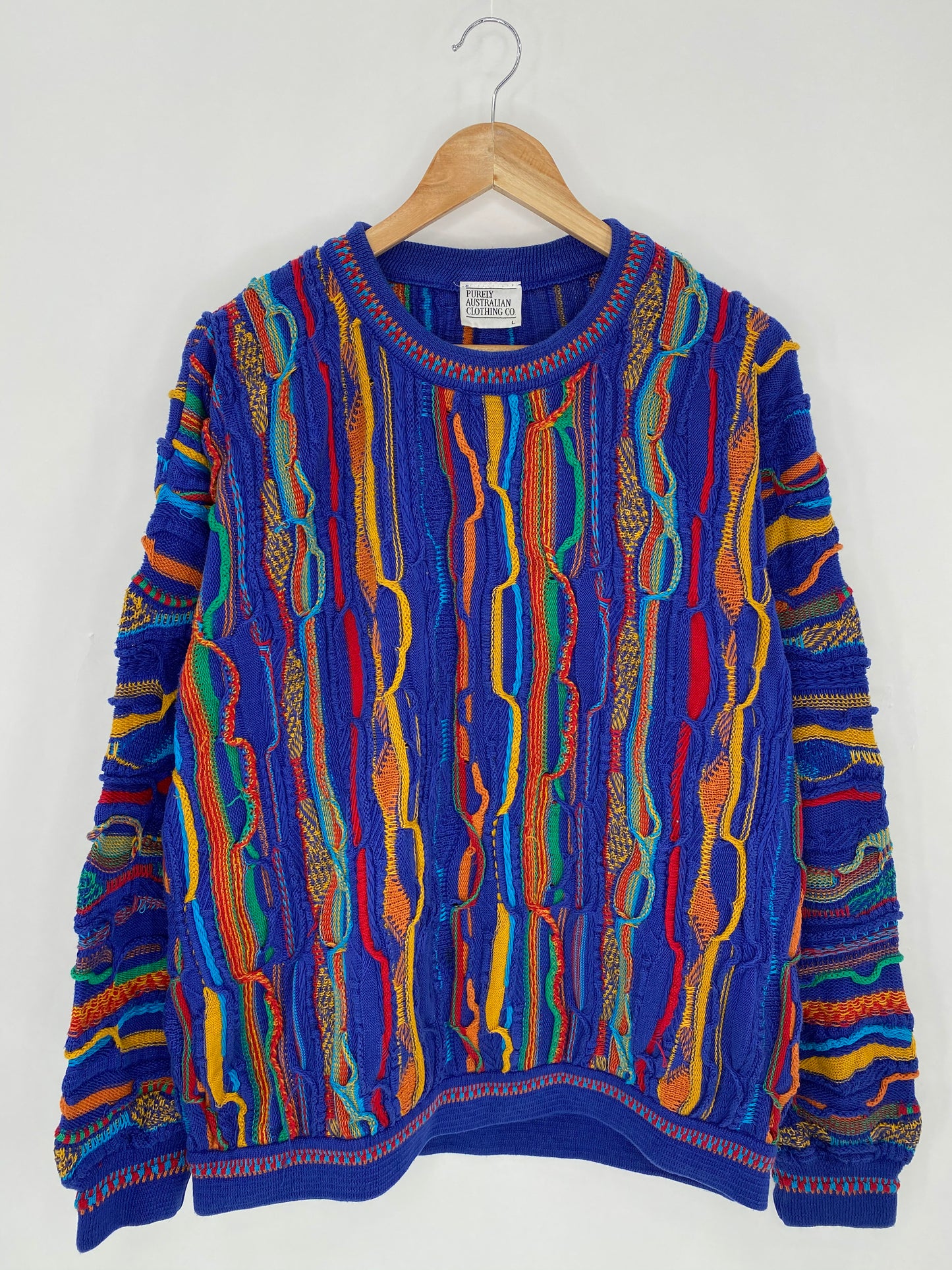 Vintage 3D Coogi-Style Knit Sweater / 6262
