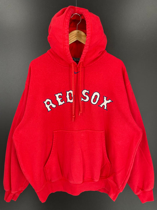 00’ NIKE RED SOX  Size L Vintage MLB  Hoodie Sweatshirt / 9992