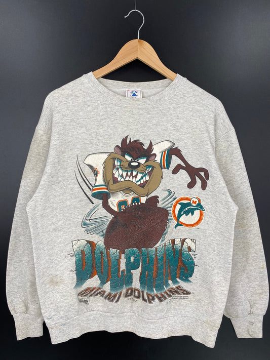 1994 MAIAMI DOLPHINS x LOONEY TUNES TAZ Made in USA Size XL Vintage Sweat-shirt / A2056
