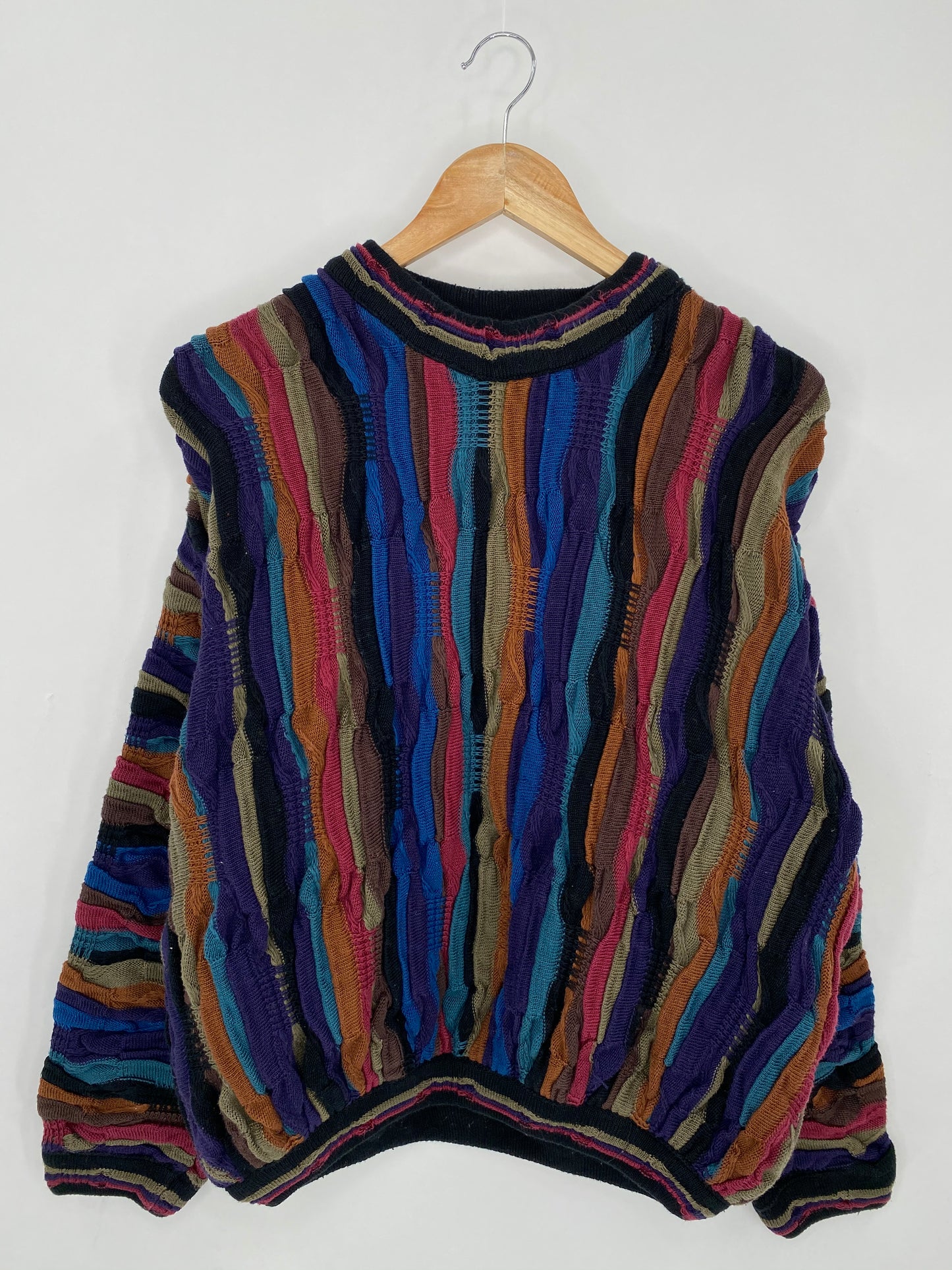 Vintage 3D Coogi-Style Size M Knit Sweater / 6315