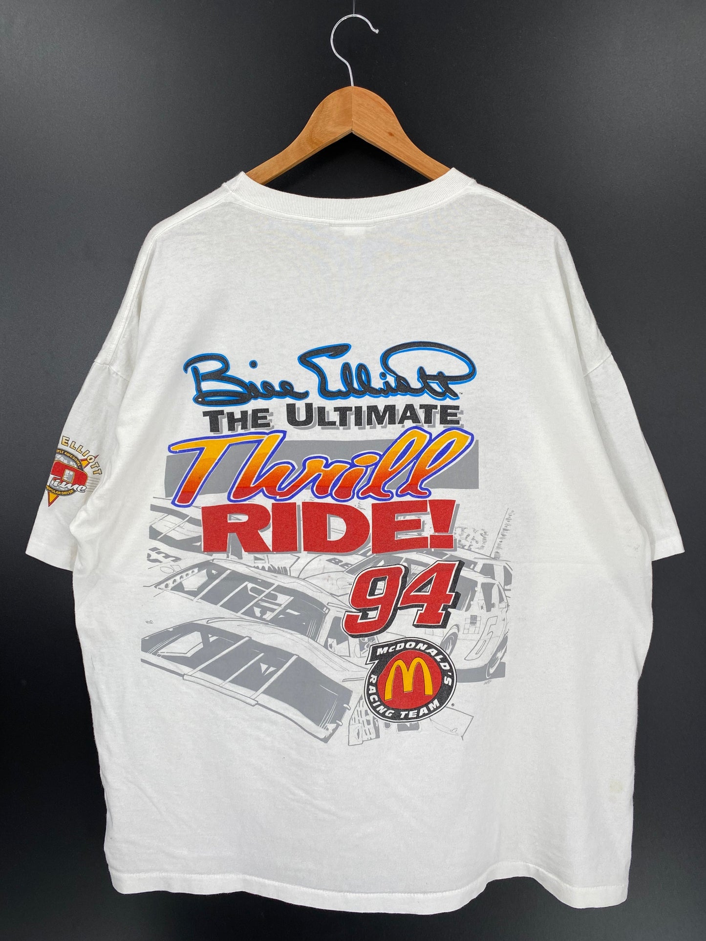 .1995 BILL ELLIOT x MCDONALD’S Made in USA Size XXL Vintage Racing T-Shirt / E4434T