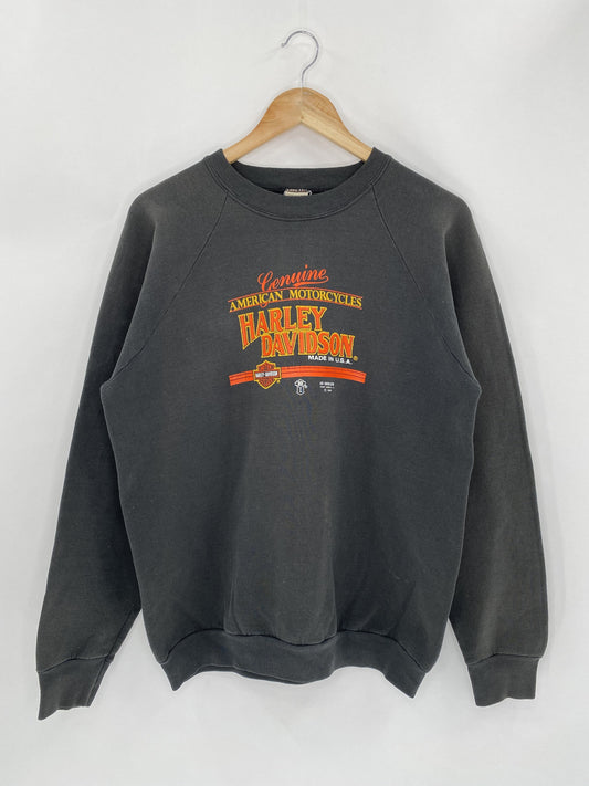 1989 3D Emblem Harley Davidson Made in USA Size XL Vintage Sweat-Shirt / K4896