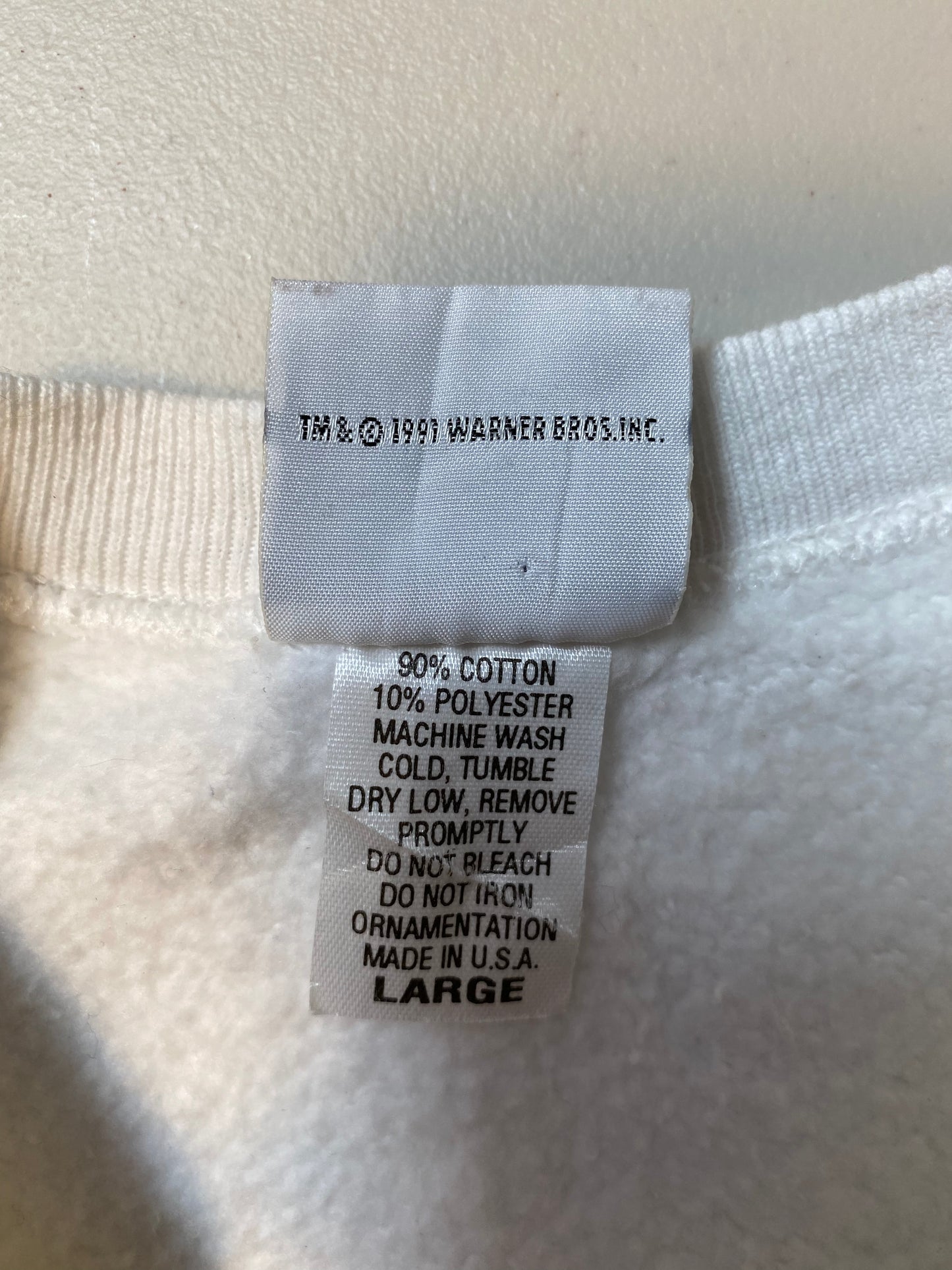 1991 LOONEY TUNES BUGS BUNNY Made in USA Size L Vintage Sweat-Shirt / K2944