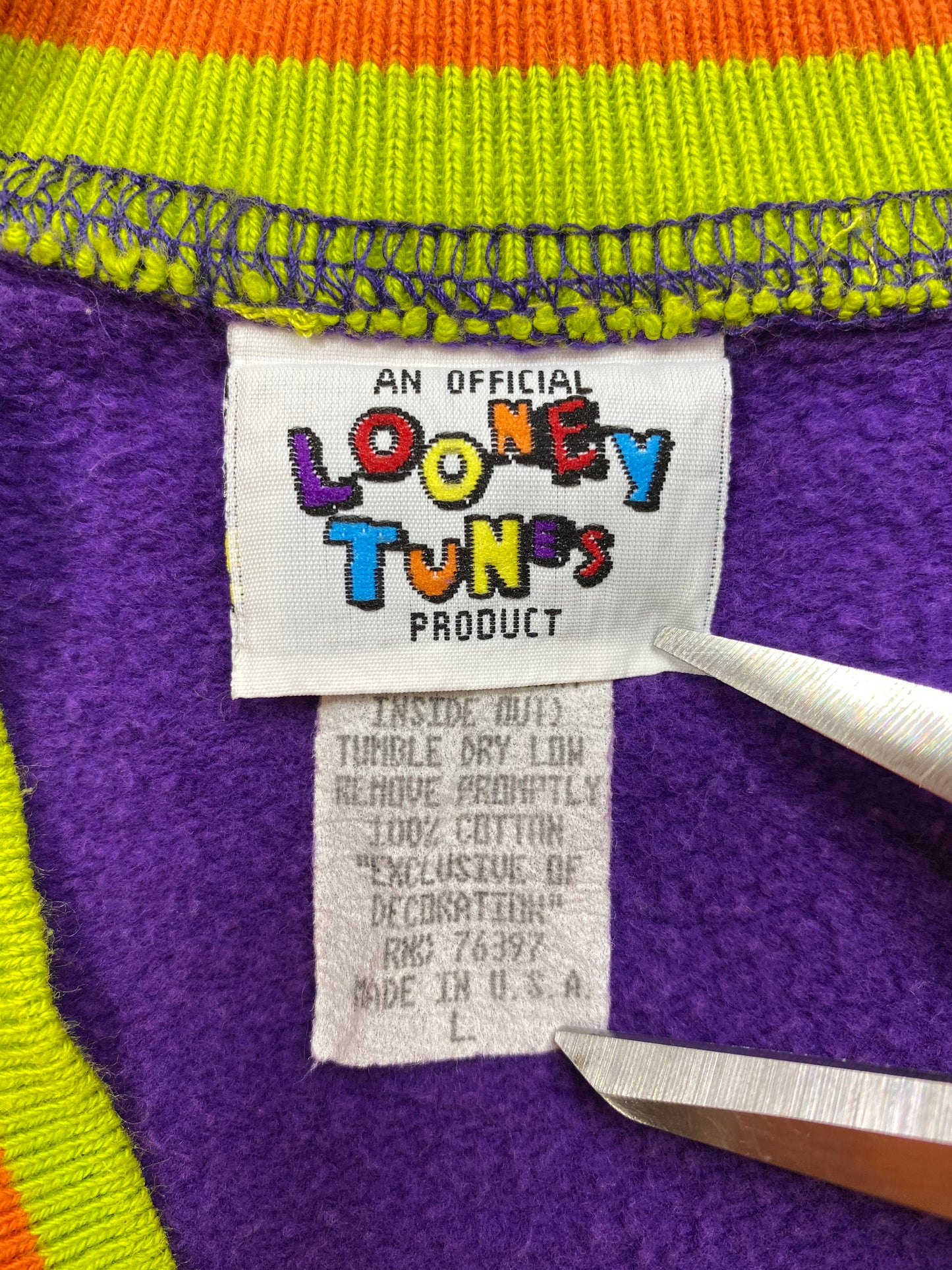 90’s Looney Tunes Tweety Made in USA Size Boys L Vintage Sweat-Shirt / 5300