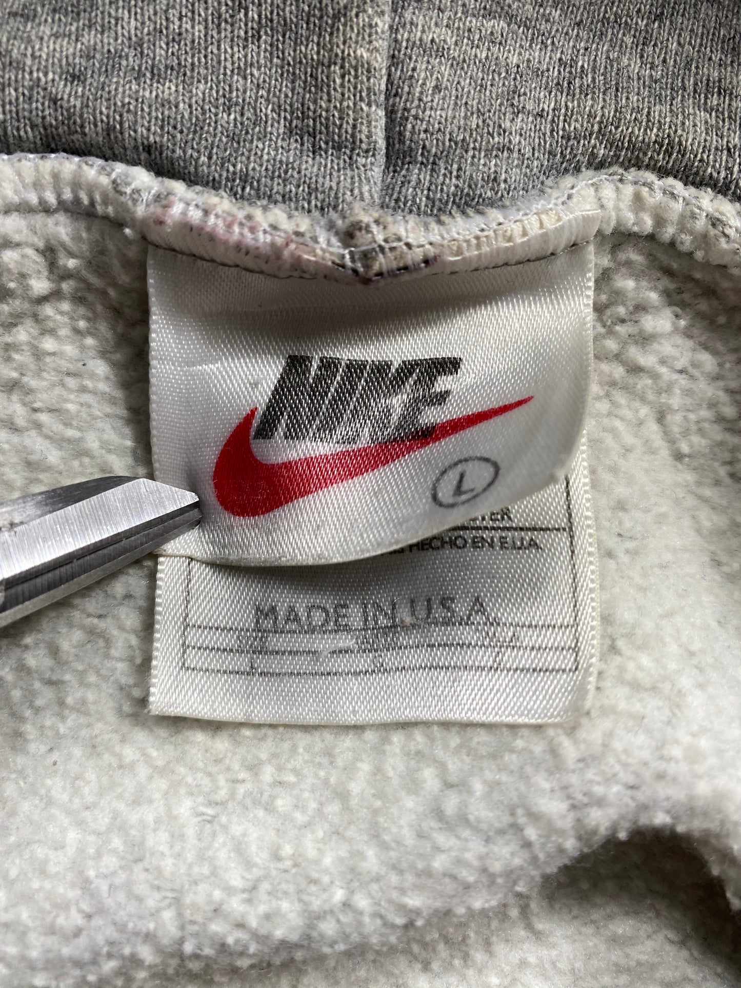 90’s NIKE Center Swoosh Made in USA Size L Vintage Hoodie Sweat-shirt / 7201