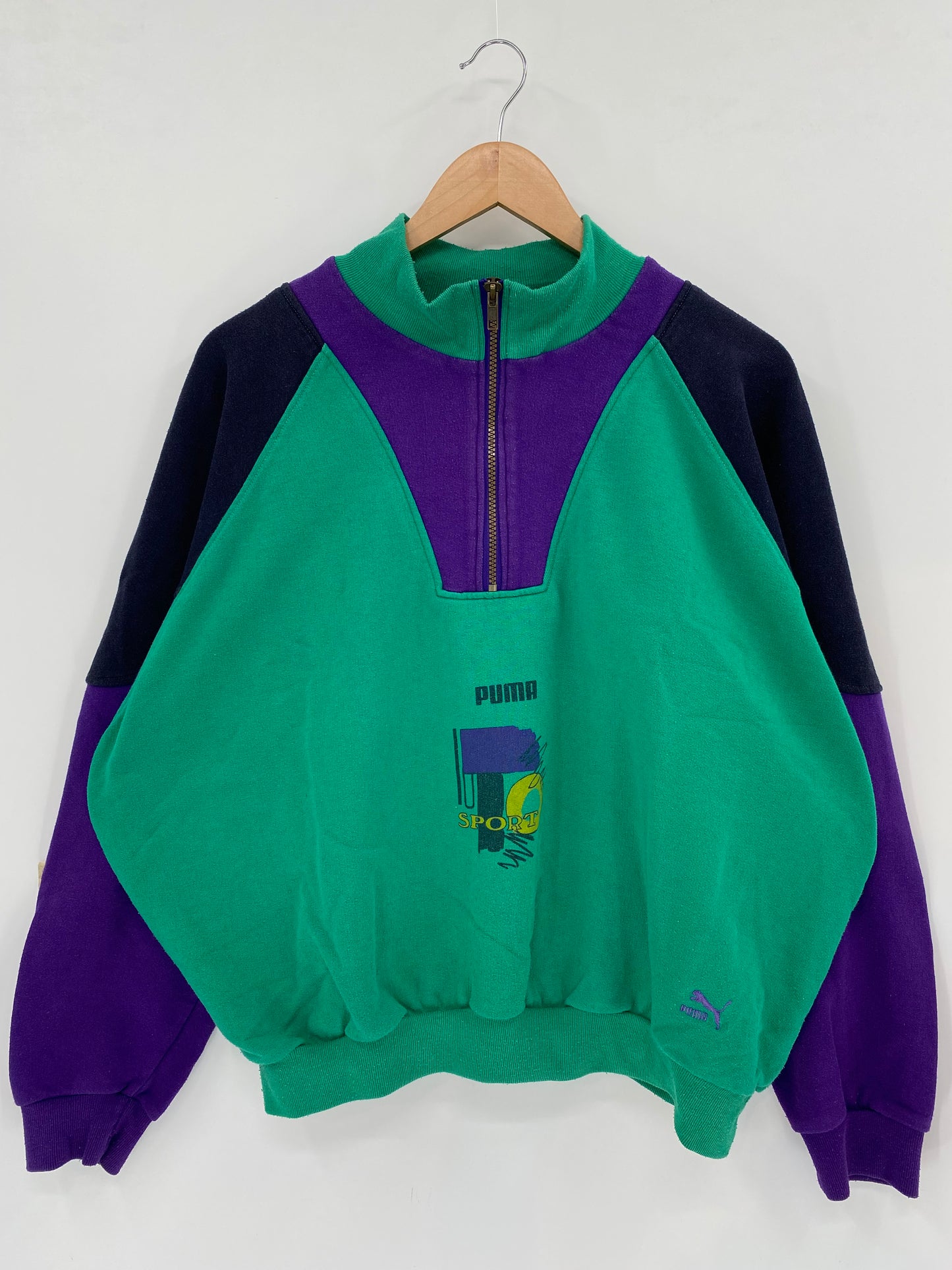 90’s PUMA Size XL Vintage Half-zip Sweat-shirt / K2327