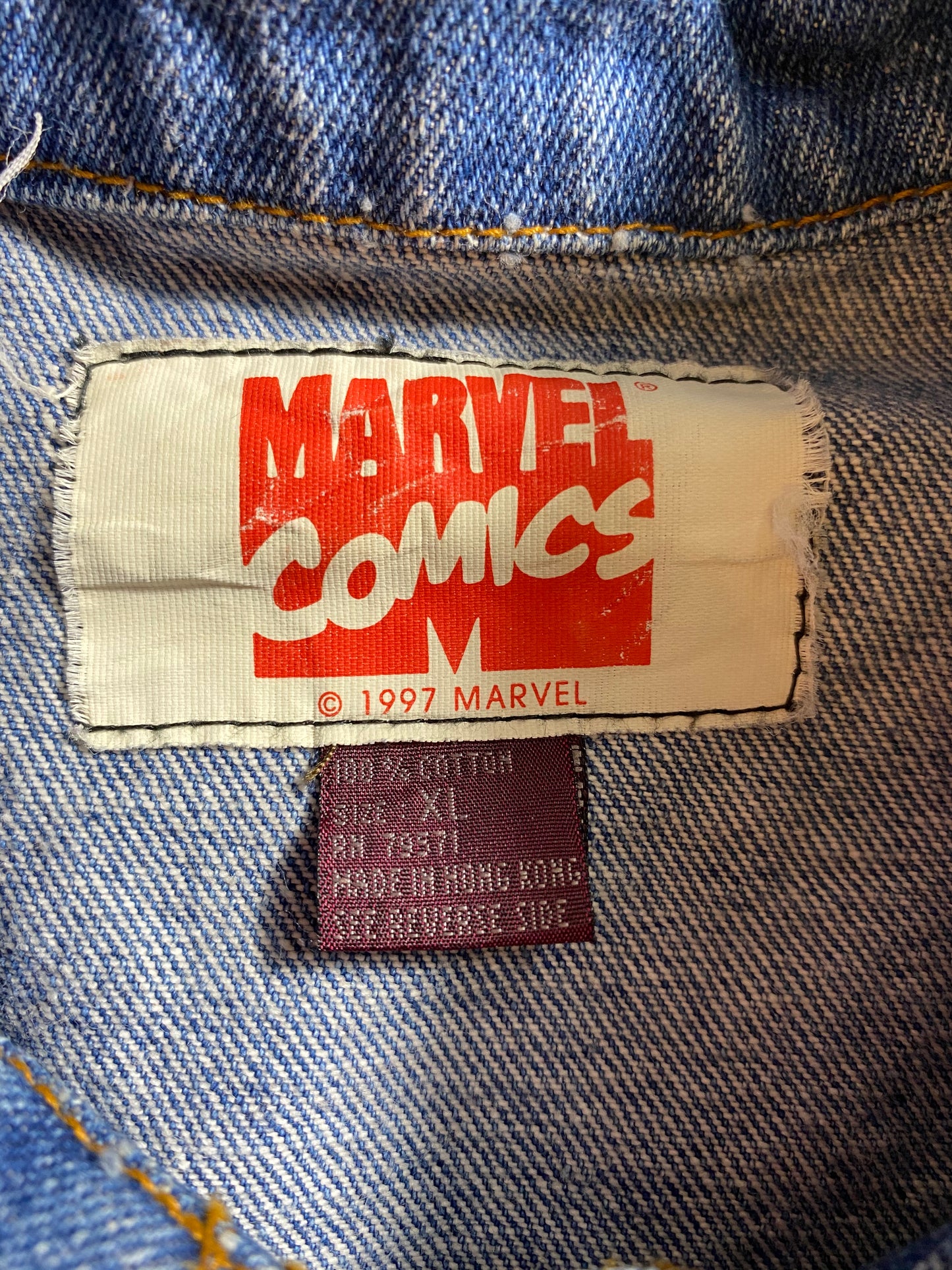1997 MARVEL Spider-Man Size XL Vintage Denim Jacket  / 7842