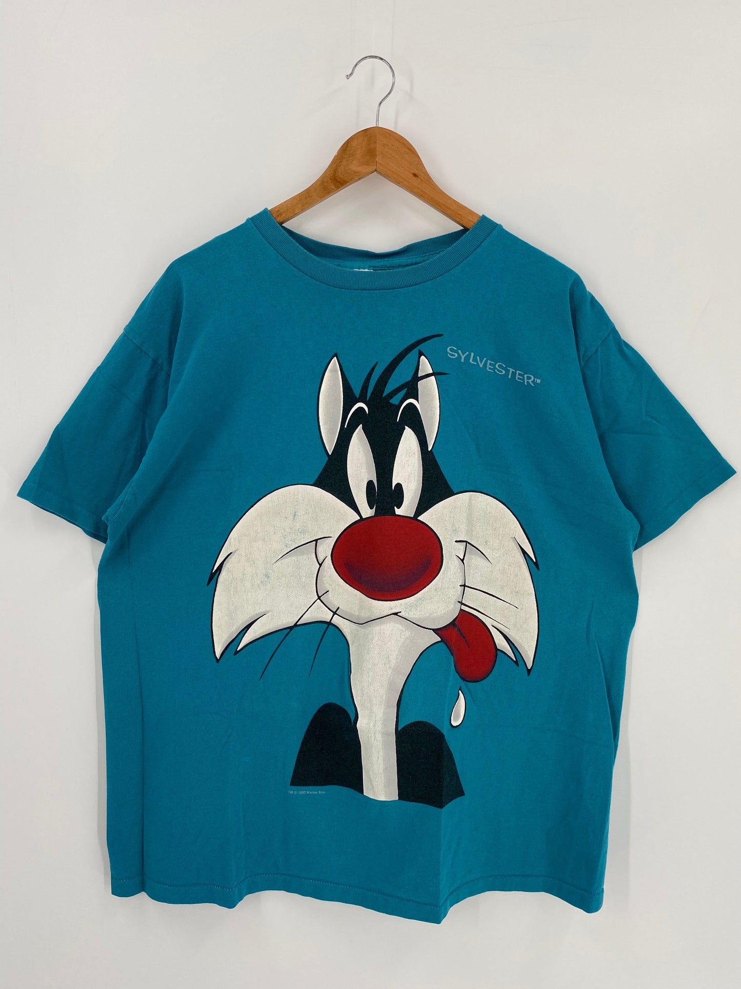 1993 LOONEY TUNES SYLVESTER Made in USA Size XL Vintage T-Shirt / E3638T