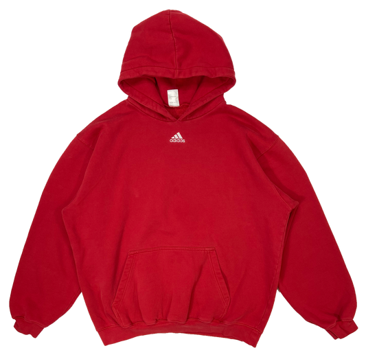 Vintage Adidas Center Mini Logo Hoodie Sweat-Shirt / 1854